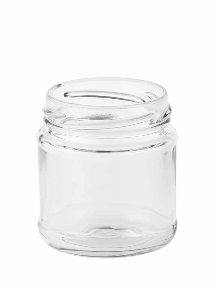 Food jar panelled 04oz 53TO glass white flint