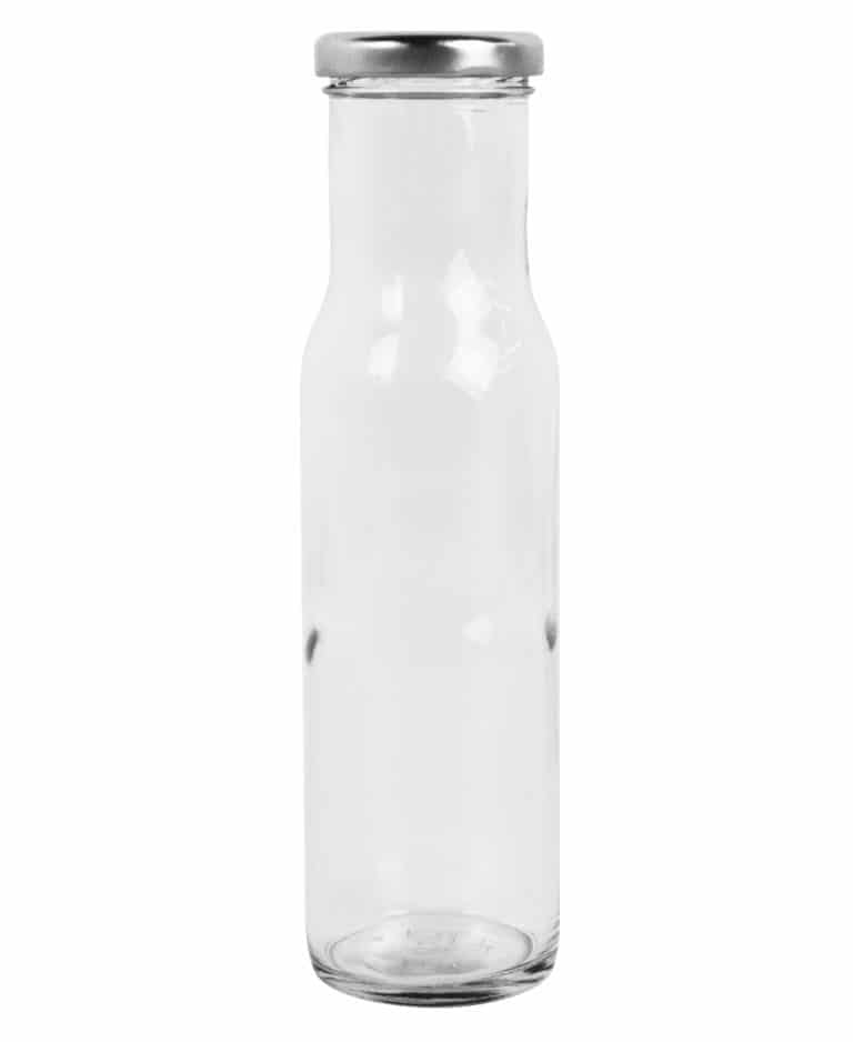 Sauce bottle round 250ml 43TO glass white flint