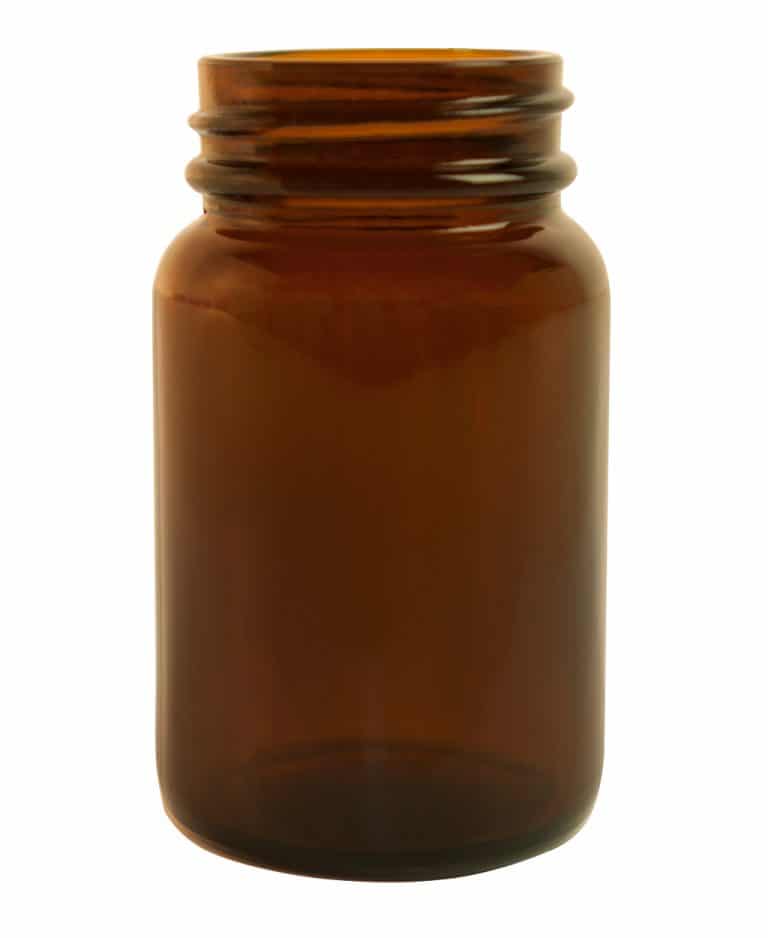 Powder jar 060ml 38/R3 glass amber