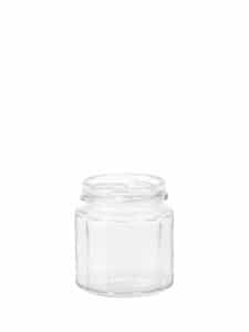 Dodecagon jar 120ml 53TO glass white flint