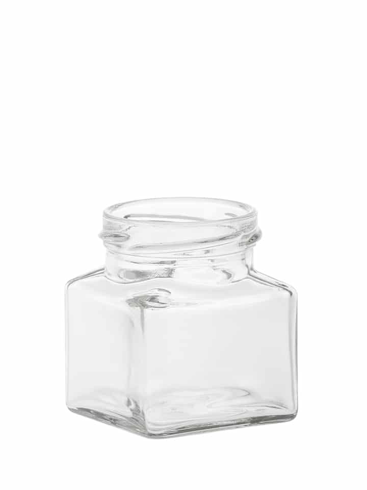 Square jar 130ml 53TO glass white flint