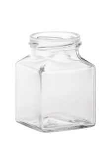 Square jar 200ml 53TO glass white flint