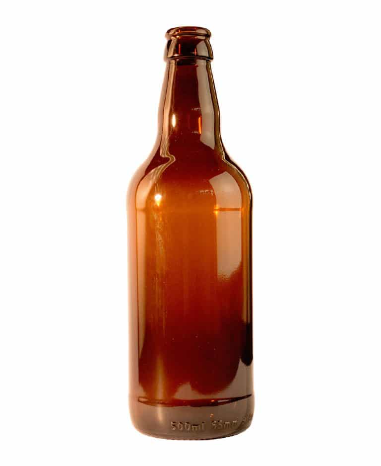 Beer bottle 500ml crown glass amber