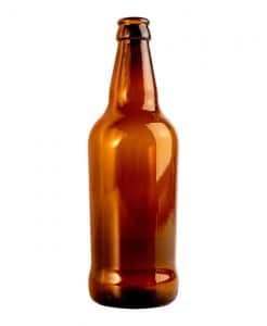 Botella de cerveza tapered 500ml crown vidrio ambar