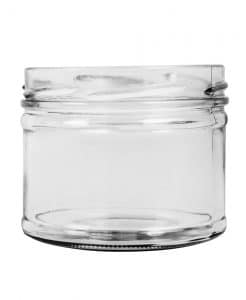 Food jar panelled 450ml 100TO glass white flint