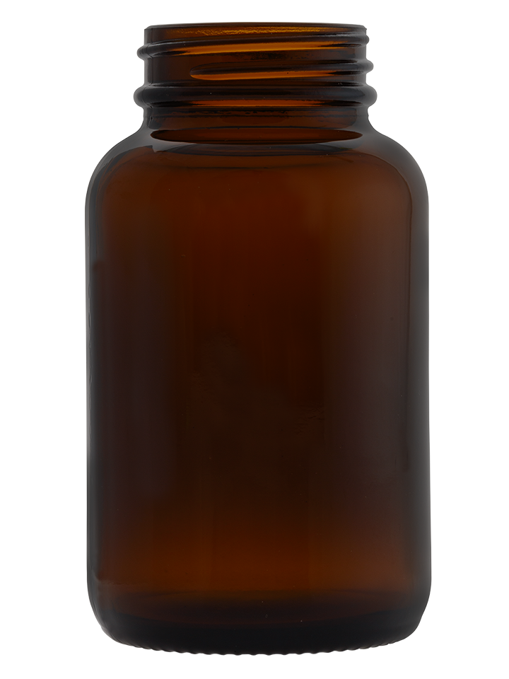 Powder jar 120ml 38/R3 glass amber