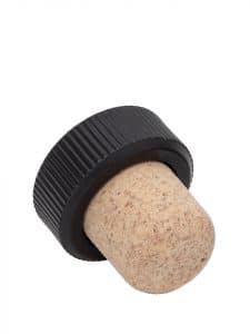 Synthetic cork 22.5mm plastic top 34×14 ribbed black