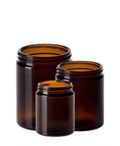 product image of amber glass jars cosmetic