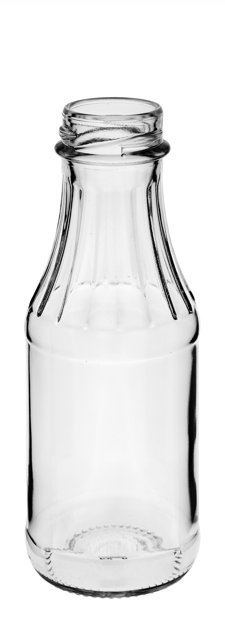 Melba sauce bottle 268ml MTO38 glass white flint