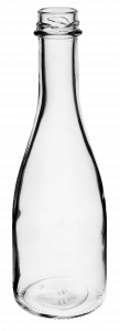 Sauce bottle round 162ml Snap & screw 24mm glass white flint