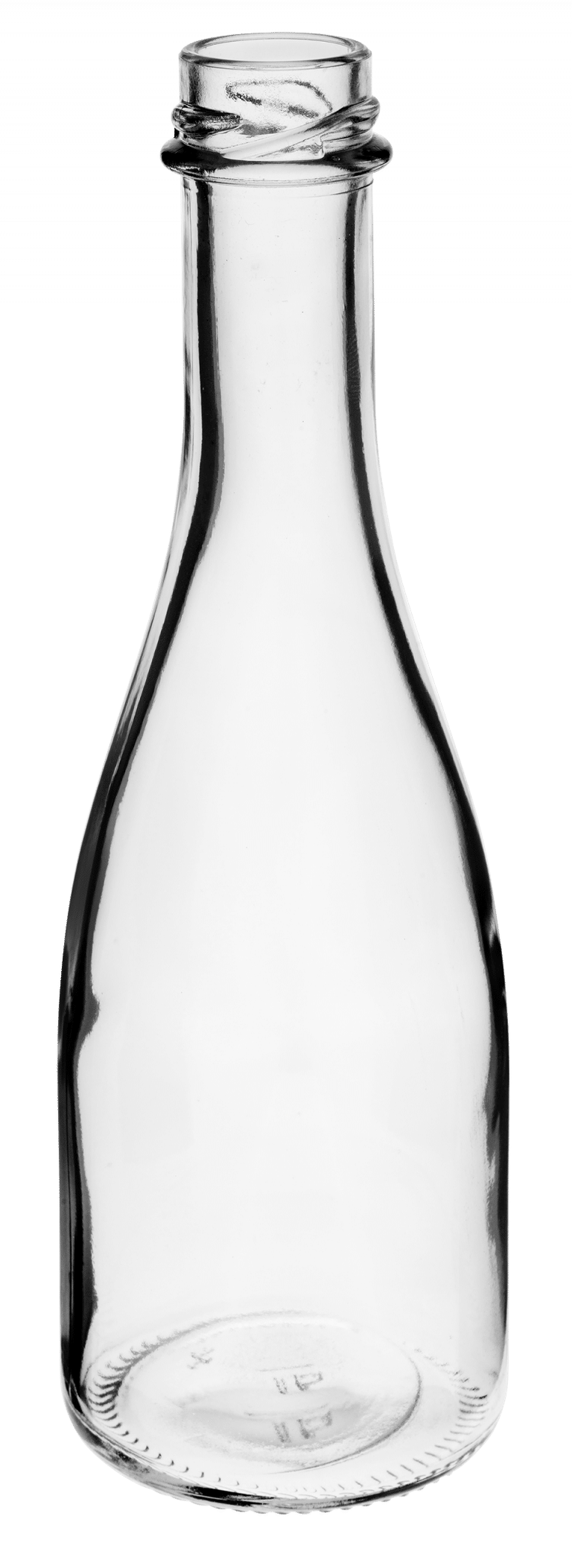 Sauce bottle round 162ml Snap & screw 24mm glass white flint