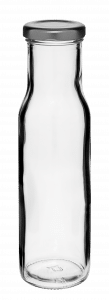 Sauce bottle round 250ml TO43 glass white flint