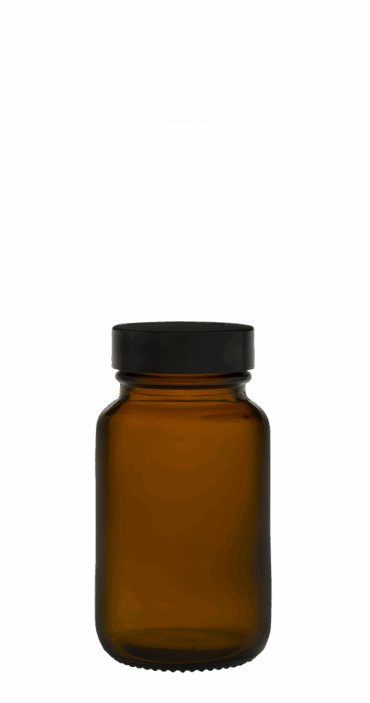 Pulverglas 100 ml 38/R3, ravgult glas #2